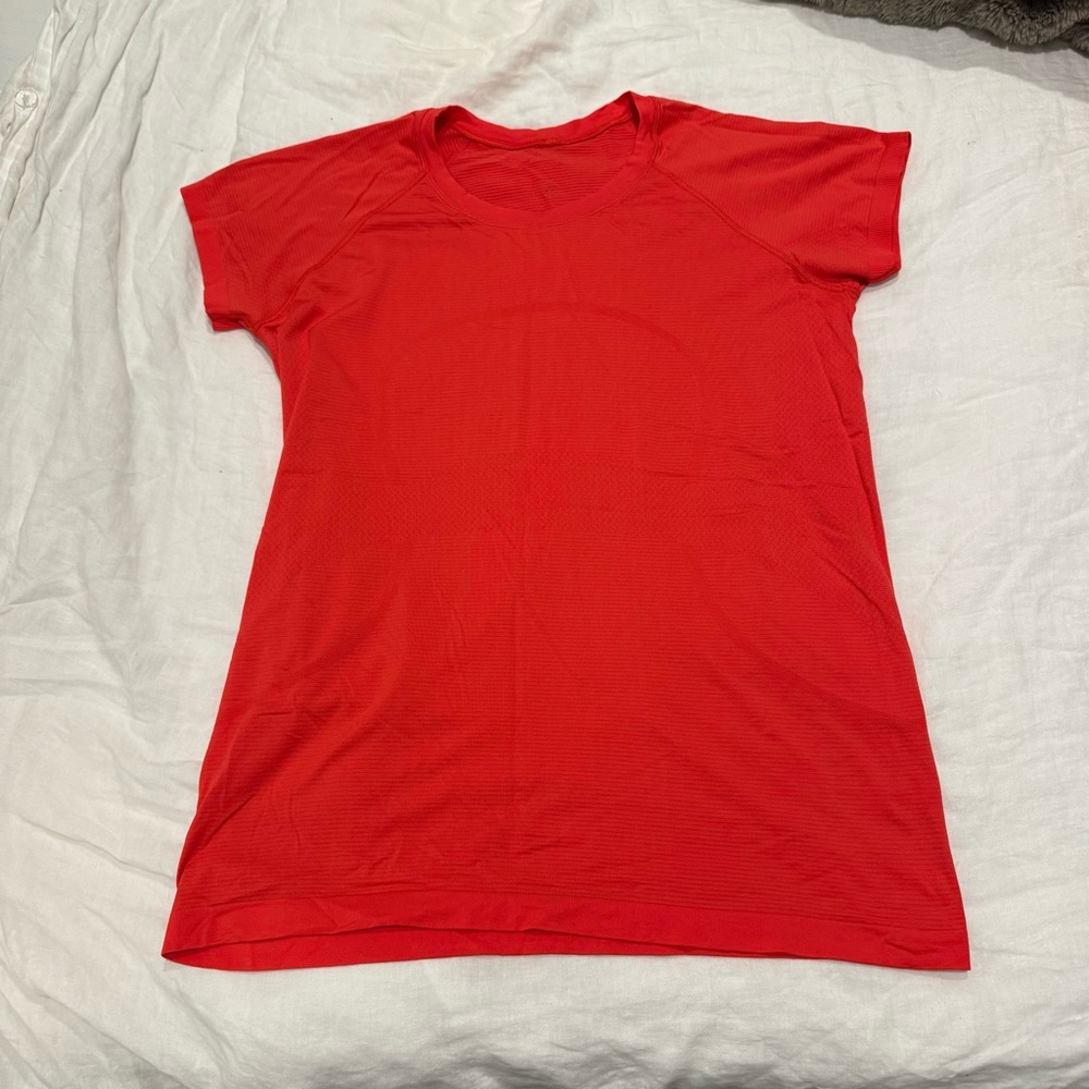 Lululemon swiftly tech short sleeve. Red. Size 14. Lightly worn